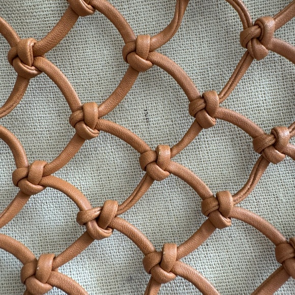 STAUD Luna Net Shoulder Bag, Vegan Leather and Canvas, Neutrals - Picture 4 of 7